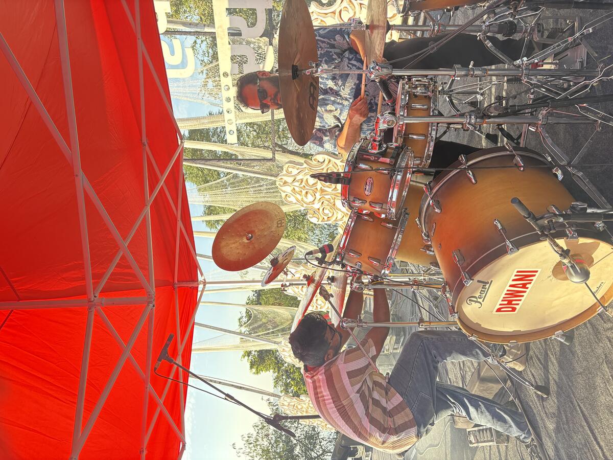 Multi-camera broadcast setup at a live event