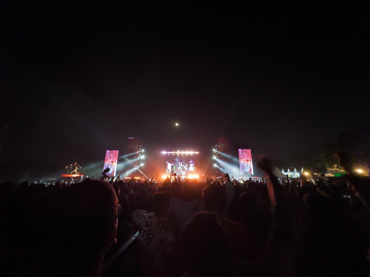 Large LED video wall backdrop at a major live event