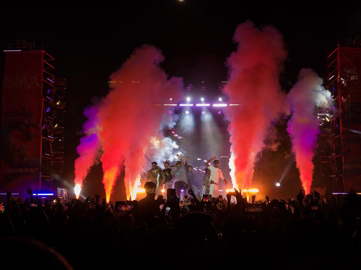 Large event venue with stage setup