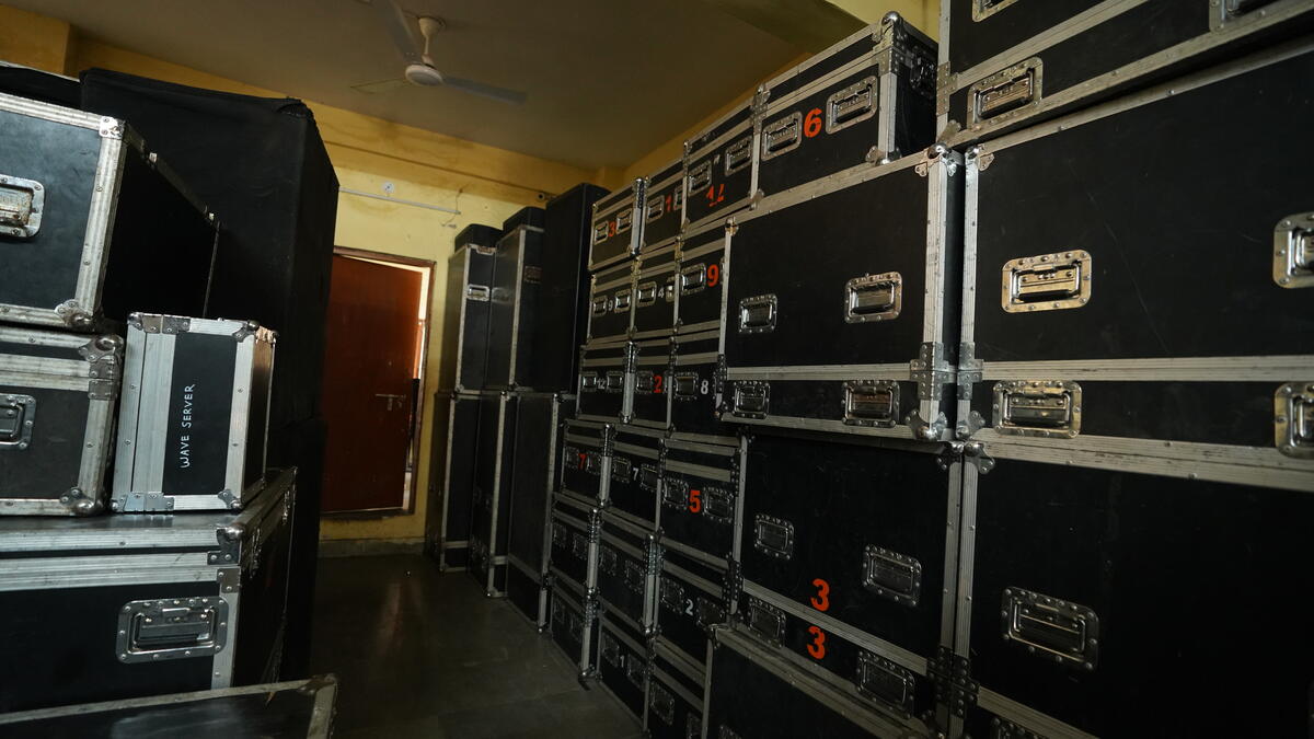 L-Acoustics K2 line array speaker cabinet at a concert